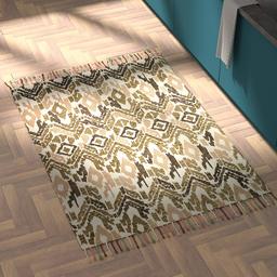 Amazon Brand – Rivet Modern Global Ikat Area Rug, Handtufted Cotton and Wool, 4' x 6', Olive and Beige