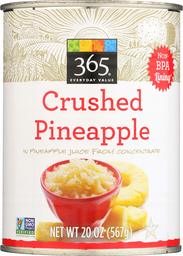 365 Everyday Value, Pineapple Crushed in Pineapple Juice from Concentrate, 20 oz