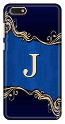 Amazon Brand - Solimo Designer Blue Pattern Alphabet-J 3D Printed Hard Back Case Mobile Cover for Huawei Honor 7S