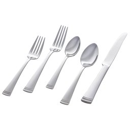 AmazonBasics Stone & Beam 20-Piece Flatware Set, Service for 4 - Dotted Trim