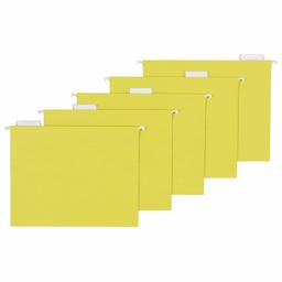 AmazonBasics Hanging File - Basic, 1/5 Tab, Yellow, Letter, 25 per Box