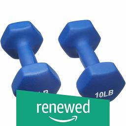 (Renewed) AmazonBasics Neoprene Dumbbells, Set of 2, (4.5 KGS Each ) - Navy Blue