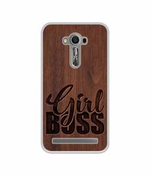 Amazon Brand - Solimo Designer Girl Boss On Wood UV Printed Soft Back Case Mobile Cover for Asus Zenfone 2 Laser ZE550KL