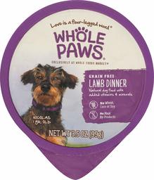 WHOLE PAWS Lamb Dinner Dog Food, 3.5 OZ