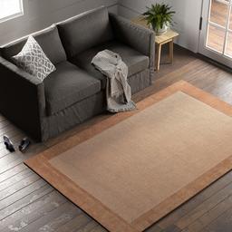 Amazon Brand – Stone & Beam Contemporary Mode Tone Wool Area Rug, 5 x 8 Foot, Brown