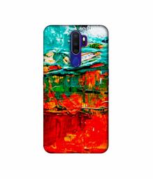 Amazon Brand - Solimo Designer Green and Orange Glass Color 3D Printed Hard Back Case Mobile Cover for Oppo A9 (2020)