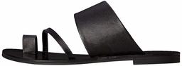 Amazon Brand - find. Women's Asymmetric Toe-Thong Flat Sandals Black), US 5