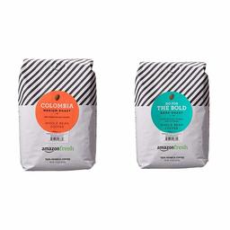 AmazonFresh Whole Bean Coffee 32oz bundle - Colombia Medium Roast and Dark Roast