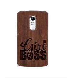 Amazon Brand - Solimo Designer Girl Boss On Wood 3D Printed Hard Back Case Mobile Cover for Lenovo Vibe X3