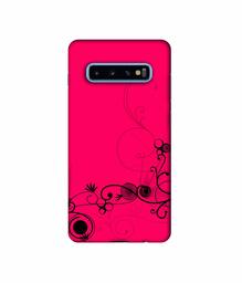 Amazon Brand - Solimo Designer Black Pattern on Pink 3D Printed Hard Back Case Mobile Cover for Samsung Galaxy S10 Plus