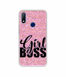 Amazon Brand - Solimo Designer Girl Boss On Pink Sparkle UV Printed Soft Back Case Mobile Cover for Gionee F9 Plus