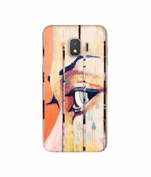 Amazon Brand - Solimo Designer Potrat On Wood 3D Printed Hard Back Case Mobile Cover for Samsung Galaxy J2 Core