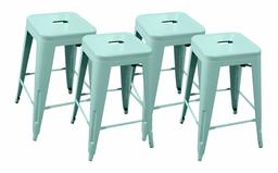 Amazon Brand – Ravenna Home Decorah Stackable Metal Kitchen Counter Bar Stools, 24