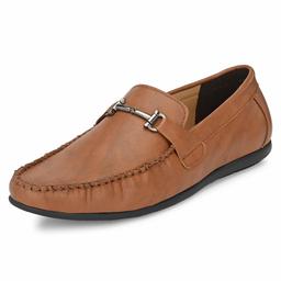 Nubeno Men's Tan Loafers-9 UK (43 EU) (13011)