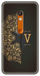 Amazon Brand - Solimo Designer Black Pattern Alphabet-V 3D Printed Hard Back Case Mobile Cover for Motorola Moto X Play