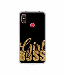 Amazon Brand - Solimo Designer Sparkle Girl Boss UV Printed Soft Back Case Mobile Cover for Redmi Note 6 Pro