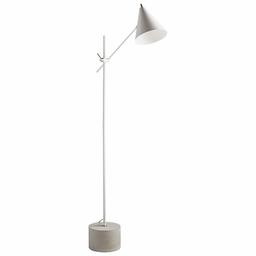 Amazon Brand – Rivet Mid-Century Modern Concrete Task Floor Lamp With Light Bulb - 57 Inches, Matte White