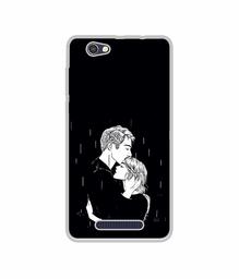 Amazon Brand - Solimo Designer Couples Standing in Rain UV Printed Soft Back Case Mobile Cover for Lava A72