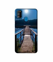 Amazon Brand - Solimo Designer Wooden Beach 3D Printed Hard Back Case Mobile Cover for Samsung Galaxy M21 / M30s