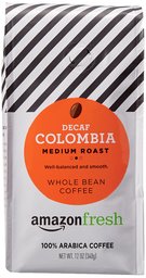 AmazonFresh Decaf Colombia Whole Bean Coffee, Medium Roast, 12 Ounce