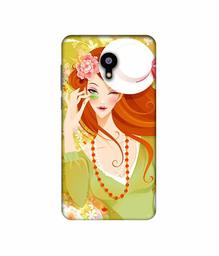 Amazon Brand - Solimo Designer Lady with Hat 3D Printed Hard Back Case Mobile Cover for Meizu M2