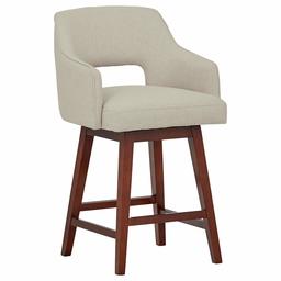 Amazon Brand – Rivet Malida Mid-Century Modern Open Back Swivel Kitchen Counter Height Stool, 37