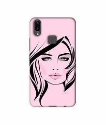 Amazon Brand - Solimo Designer Pink Lady Pattern 3D Printed Hard Back Case Mobile Cover for Vivo V9 / V9 Pro