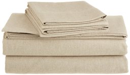 Pinzon Heather Flannel 5.4-Ounce Sheet Set, California King, Khaki Heather