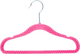 AmazonBasics fluwelen hangers voor kinderen - 50 stuks, roze gestipt