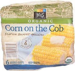 365 Everyday Value, Organic Mini Corn on the Cob, Super Sweet Yellow, 6 ct, (Frozen)