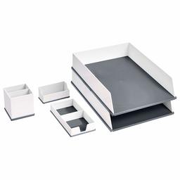 AmazonBasics Desk Organization Set - Grey and White