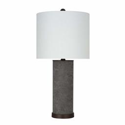 Amazon Brand – Rivet Modern Suede Table Lamp, LED Bulb Included, 25