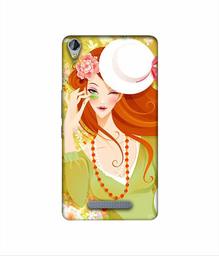 Amazon Brand - Solimo Designer Lady with Hat 3D Printed Hard Back Case Mobile Cover for Micromax Canvas Juice 3Plus Q394