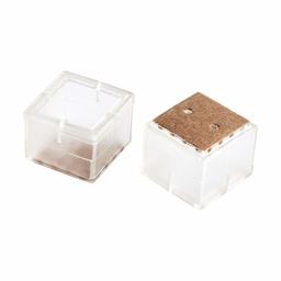 AmazonBasics Lot de 16 protections de sol pour pieds de chaise carrée Transparent 3,8 x 3,8 x 3,8 cm