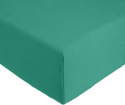 AmazonBasics 'Everyday' Drap-housse en coton, Vert foncé 90 x 200 x 30 cm