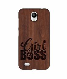 Amazon Brand - Solimo Designer Girl Boss On Wood 3D Printed Hard Back Case Mobile Cover for Vivo Y21L