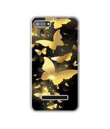 Amazon Brand - Solimo Designer Golden Butterfly Pattern UV Printed Soft Back Case Mobile Cover for Comio C1