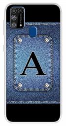 Amazon Brand - Solimo Designer Multicolor Button Jeans Alphabet-A Printed Soft Back Case Mobile Cover for Samsung Galaxy M31