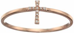 Amazon Collection 10k Rose Gold Diamond Accent Cross Ring