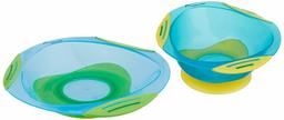 Amazon Brand - Mama Bear Non-Slip Suction Set of Plate and Bowl (Blue)