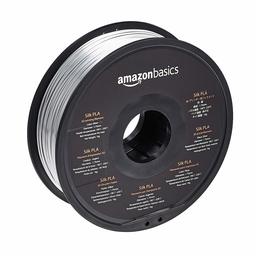 AmazonBasics Silk PLA 3D Printer Filament, 1.75mm, Silver, 1 kg Spool (2.2 lbs)