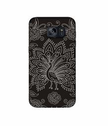 Amazon Brand - Solimo Designer White Peacock Rangoli 3D Printed Hard Back Case Mobile Cover for Samsung Galaxy S7 Edge