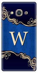 Amazon Brand - Solimo Designer Blue Pattern Alphabet-W 3D Printed Hard Back Case Mobile Cover for Samsung Galaxy J3 Pro