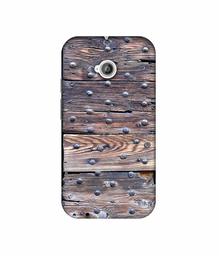 Amazon Brand - Solimo Designer Wooden Blocks Check 3D Printed Hard Back Case Mobile Cover for Motorola Moto E 2nd Generation