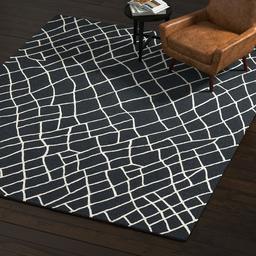 Amazon Brand – Rivet Wool Rug, 8' x 10', Black, White