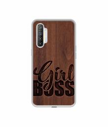 Amazon Brand - Solimo Designer Girl Boss On Wood UV Printed Soft Back Case Mobile Cover for Realme XT