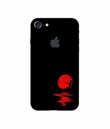 Amazon Brand - Solimo Designer Red Moon UV Printed Soft Back Case Mobile Cover for Apple iPhone 7 (Logo Cut)