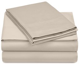 Pinzon 500-Thread-Count Pima Cotton Sateen Bed Sheet Set -King, Canvas