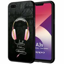 Amazon Brand - Solimo Designer Music Headphone Printed Hard Back Case Mobile Cover for Oppo A3s (D1216)