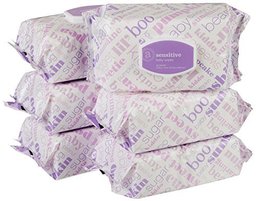 Amazon Elements Baby Wipes, Sensitive, 480 Count, Flip-Top Packs